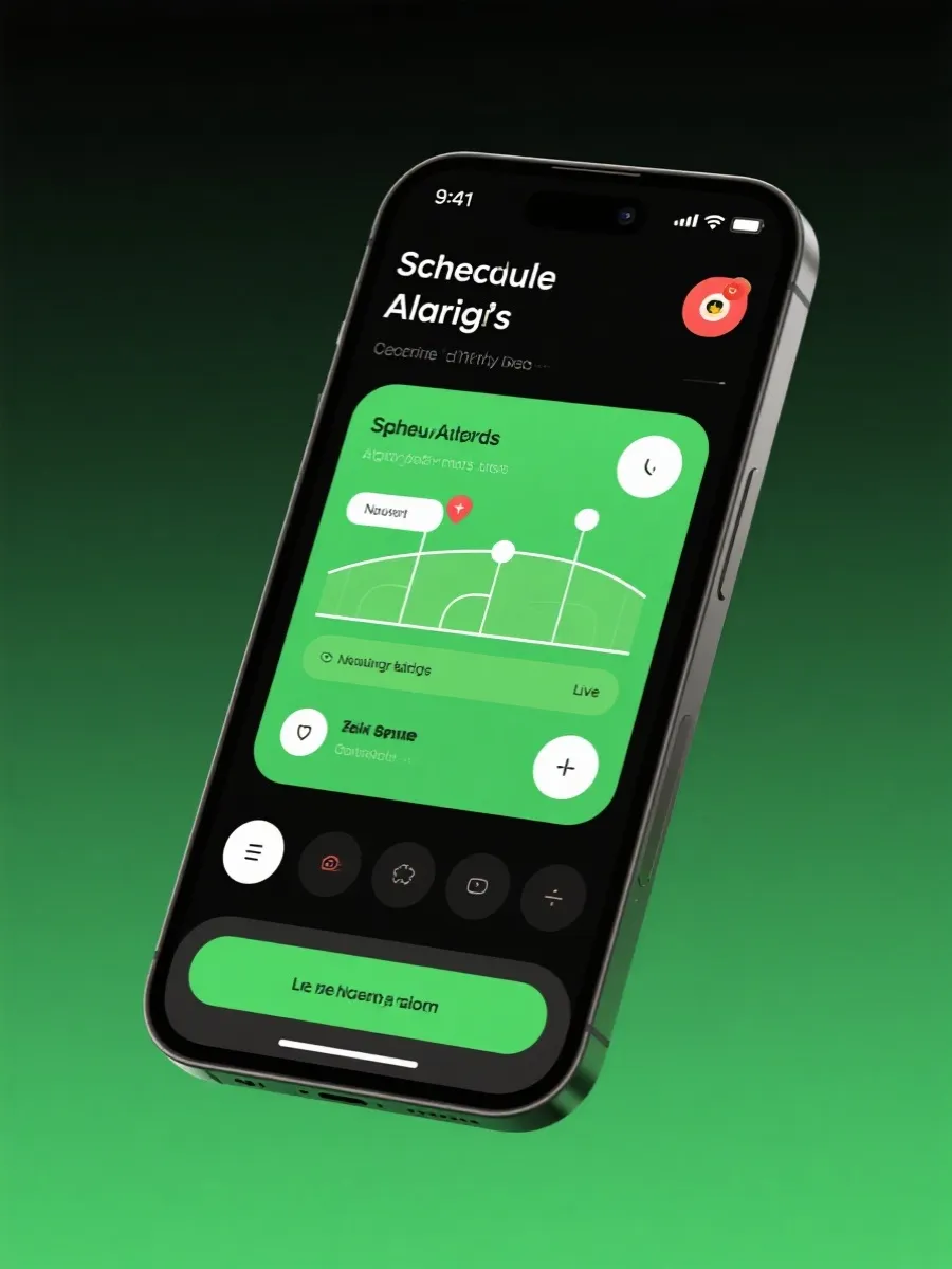 亚冠官方App赛程提醒与直播通知界面示意图